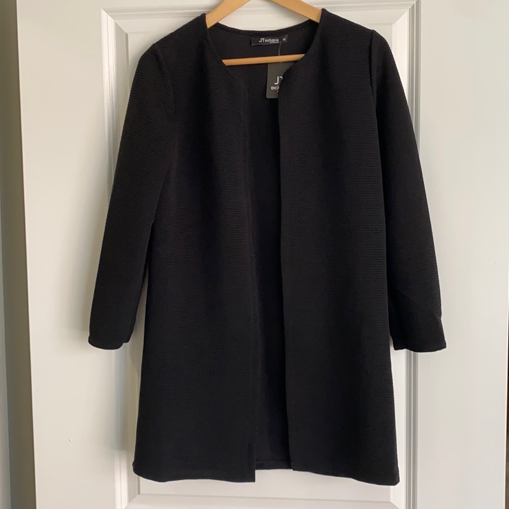 Black tunic length sweater